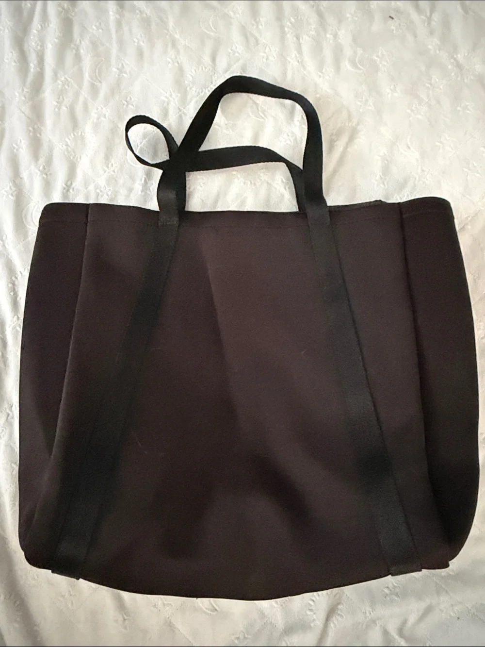 Victoria's Secret Black Beach Tote with bottle insulation -Metallic Gold Script